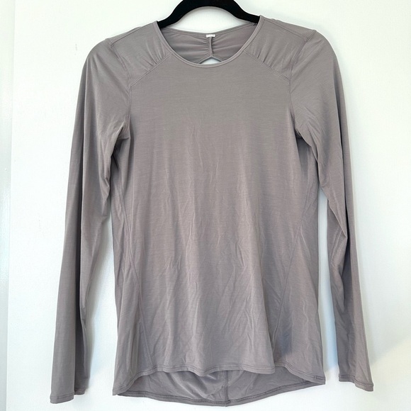 Lululemon Women’s Timeless Twist Long Sleeve Top Back Cutout Gray - Picture 1 of 7